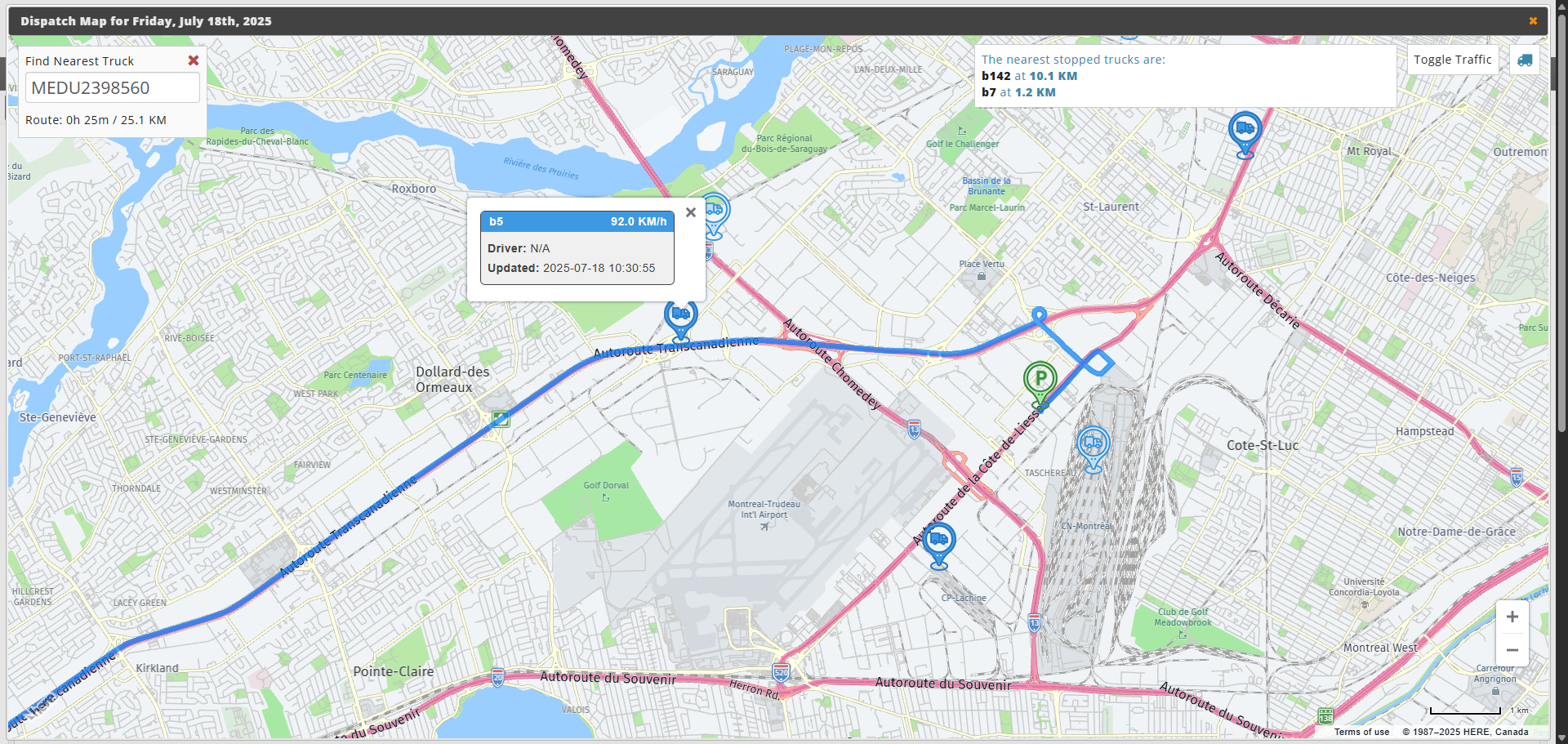 Screenshot of 2025: Dispatch Map